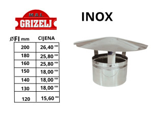 KAPA KAPE ZA DIMNJAK ODŽAK INOX