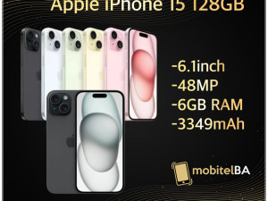 Apple iPhone 15 128GB Black , Blue , Yellow , Green i Pink
