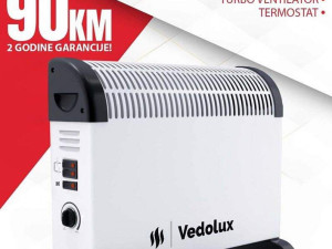 Konvektor grijalica 2000W Vedolux, sa ventilatorom, 2g garancija