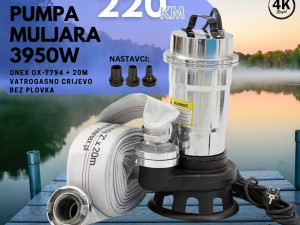 PUMPA MULJARA 3950W + GRATIS 20 M VATROGASNO CRIJEVO