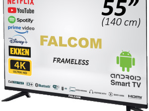 FALCOM Smart LED TV Android 55",UHD 4K,HDMI, WiFi 36MJ.