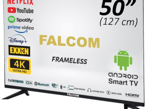 FALCOM Smart LED TV Android 50",UHD 4K,HDMI, WiFi 36MJ.