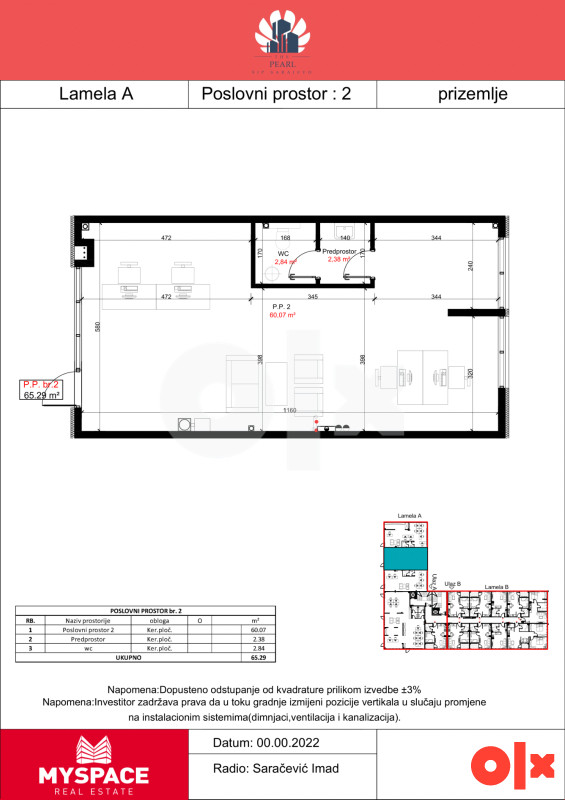 MY SPACE/ Poslovni prostor/ Sip/ NOVOGRADNJA PEARL/65m2 2