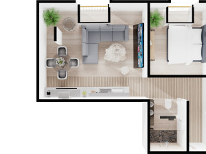 APARTMANI STAN TREBEVIĆ NOVOGRADNJA!!! NPL WOLVES!!! 52.40m2 photo 2