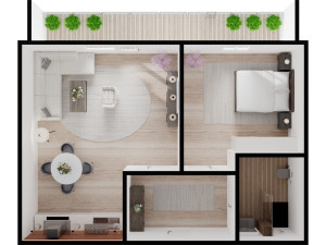 APARTMAN STAN TREBEVIĆ NOVOGRADNJA!!! NPL WOLVES!!! 40.56m2 photo 2