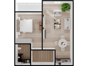APARTMANI STAN TREBEVIĆ NOVOGRADNJA!!! NPL WOLVES!!! 41.28m2 photo 2