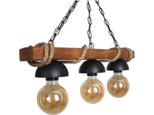 Reina Trostruki Drveni Luster Konopac