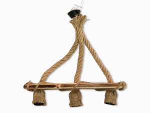 King Trostruki Drveni Luster Konopac