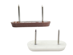 Nogica - podloška sa dva eksera - bijela/smeđa