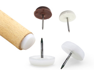 Nogica - podloška sa jednim ekserom - bijela/smeđa