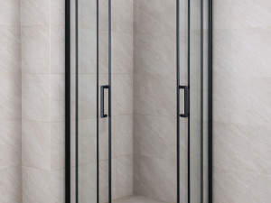 A31236-Kabina tuš 90x90x195 cm polukružna crni mat profili ROCCO