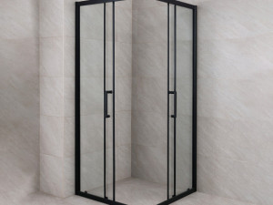 A31240-Kabina tuš 90x90x195 cm kvadratna crni mat profili ROCCO