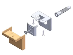 Nosač visećeg elementa, "L", 1,2mm, bijeli