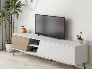 Komoda za TV Fiona bijela-sonomo