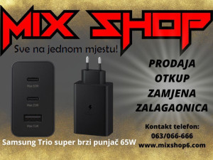 SAMSUNG GALAXY TRIO 65W PUNJAČ S26 S25 S24 S23 Ultra Plus Adapter