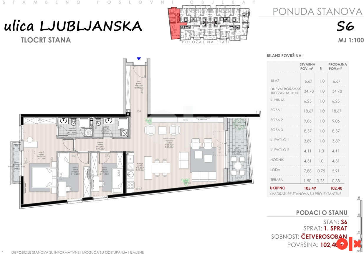 Sarajevo | S6; 101,50m2 | Novogradnja 14