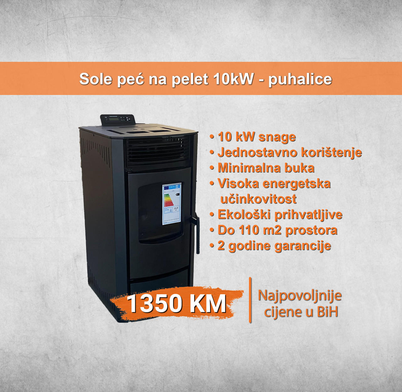 Peći na pelet 10kW Kamini Peć na pelete Grijanje Šporet