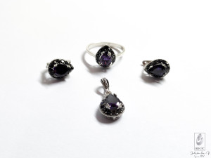 Set srebro 925 srebreni srebrni zenski prsten privjesak nausnice