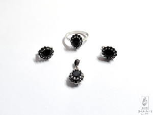 Set srebro 925 srebreni srebrni zenski prsten privjesak nausnice