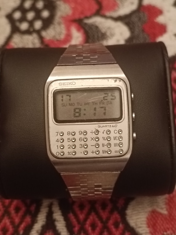 Vintage Seiko C153-5007 LCD digital kalkulator sat 70\S