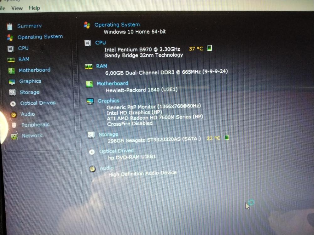 HP Pavilion g6/6GB Ram-a/320GB HDD