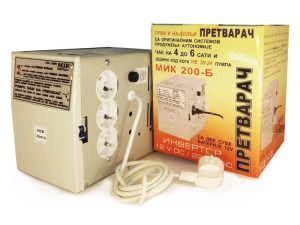 Pretvarač za centralno grijanje 12V na 230V MIK 200b sa baterijom