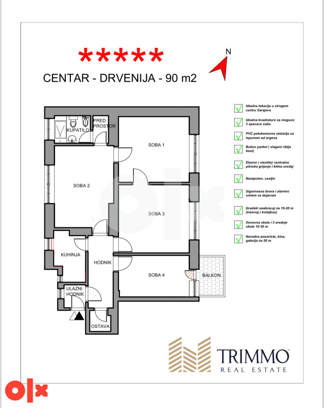 Stan Sarajevo - Centar 86m2, Iznajmljivanje