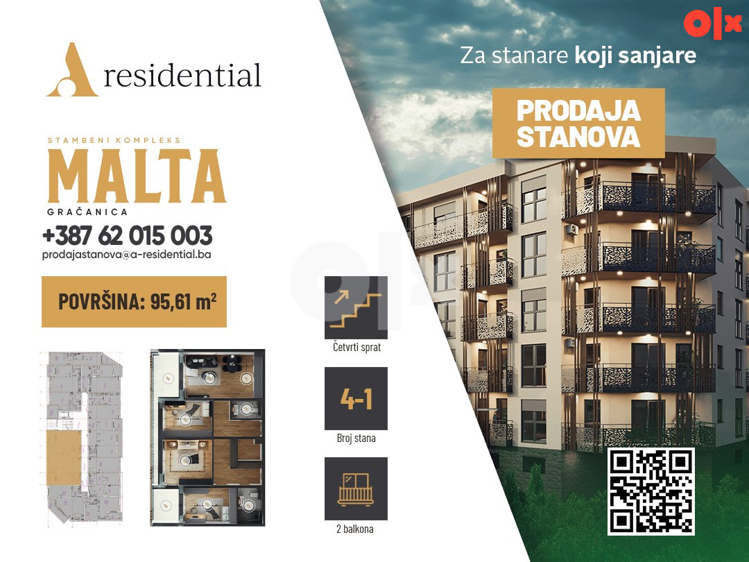 Stan Gračanica 95.61m2 ČETVEROSOBAN