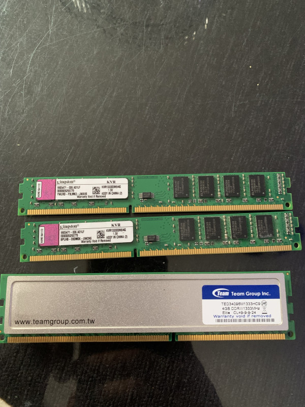 Memory ram puta po 4gb ddr3 1333MHZ 2x4gb Memorije (RAM)