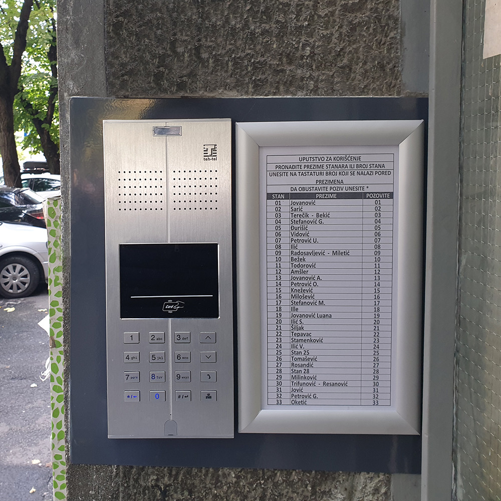 Interfon audio sa RFID Q2C pozivna jedinica Teh tel