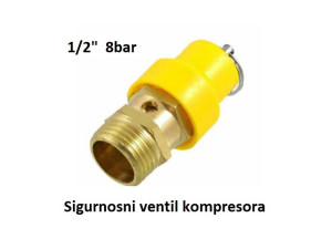 SIGURNOSNI VENTIL ZA KOMPRESOR 1/2 8 BARA