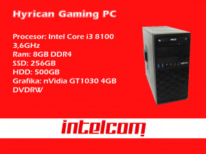 AKCIJA!!! GAMING PC Hyrican Core I3 8100; nVidia GT1030