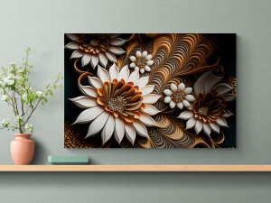Canvas slika - 3D prikaz,  cvijetni uzorak