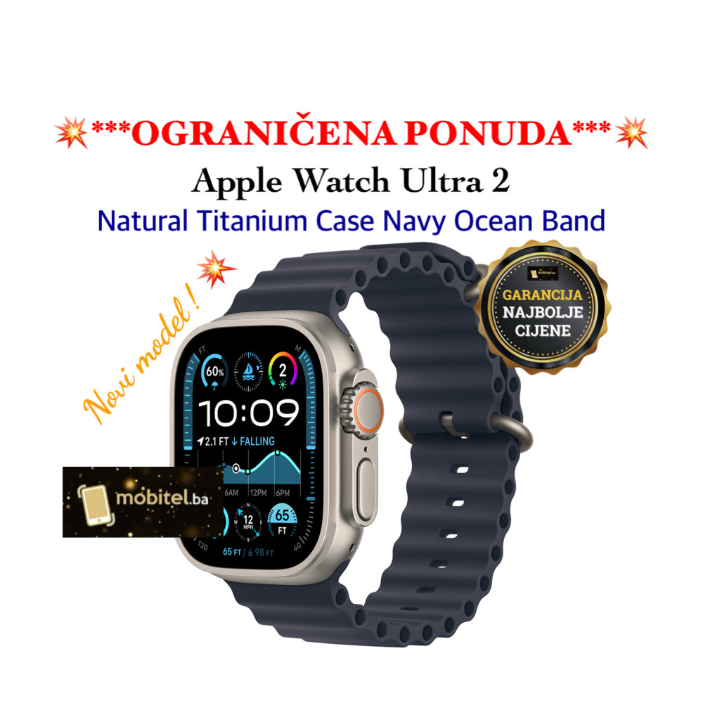 Apple Watch Ultra 49mm Natural Titanium Navy Ocean Band AKCIJA