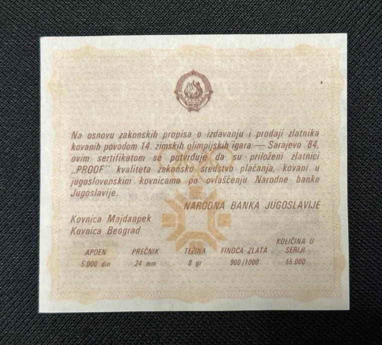 Komplet zlatnici ZOI Sarajevo 1984. ( 3 x 8 gr )