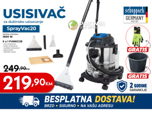 Scheppach usisivač za dubinsko čišćenje SprayVac20 + GRATIS