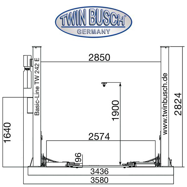 DIZALICA DVOSTUBNA 4.2T TWINBUSCH TW-242E