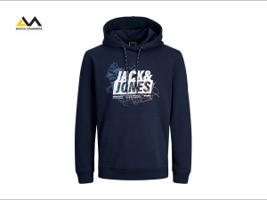 Jack and Jones Dukserica Printed Hoodie 12252310-NAVY