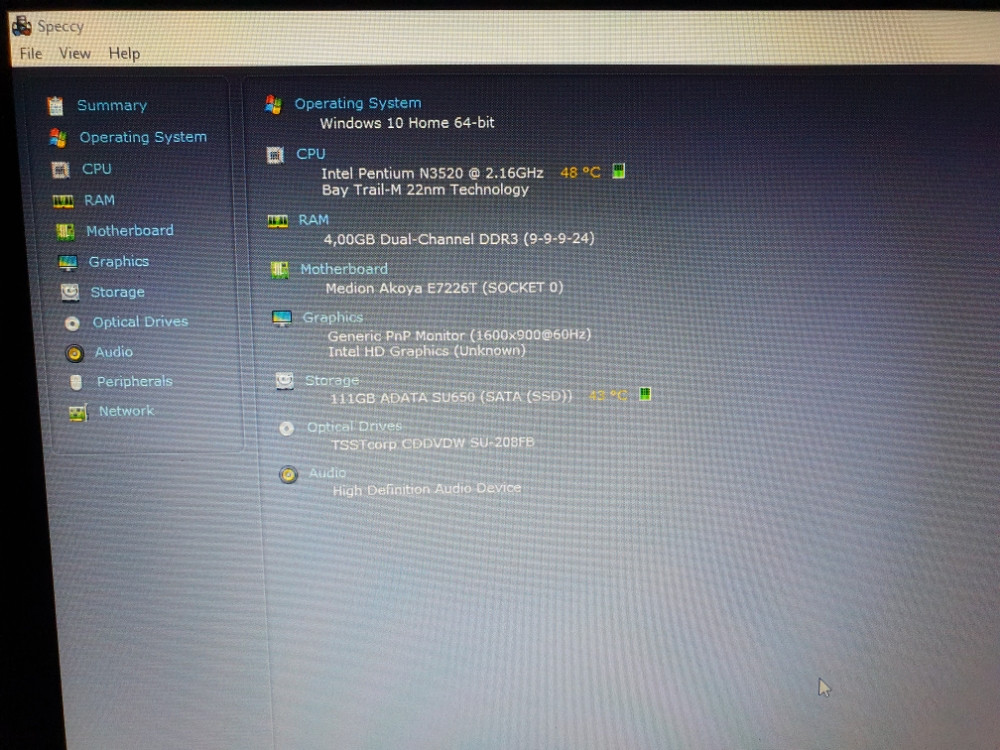 MEDION akoya E7226T/4GB Ram-a/120GB SSD/touchscreen