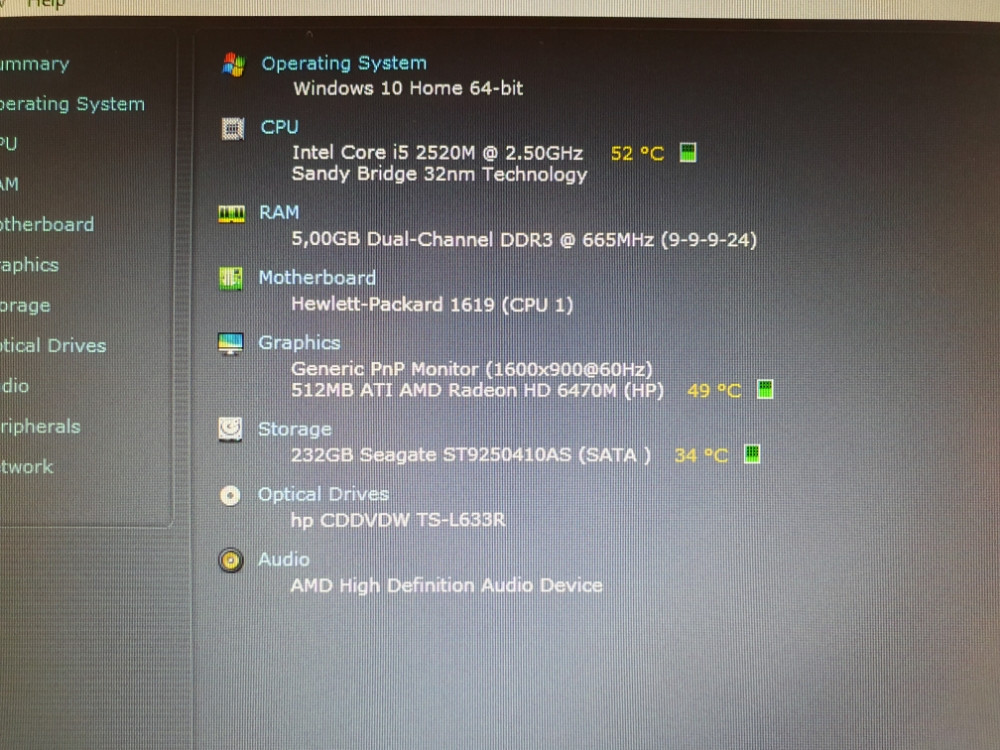 HP ProBook 6560b/5GB Ram-a/250GB HDD