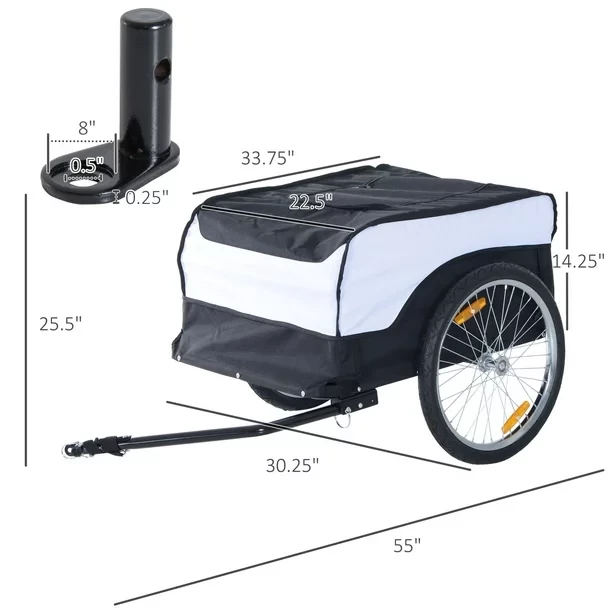 HOMCOM prikolica za biciklo, max teret 40kg