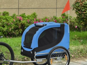 PawHut Prikolica za bicikl, za pse, crno-plava