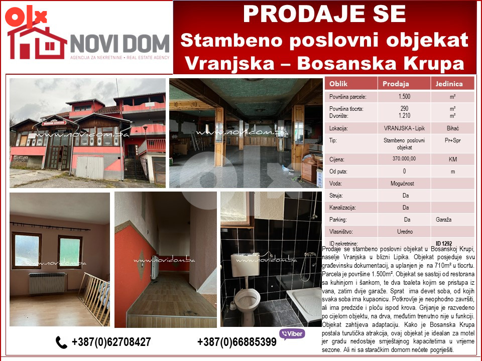PRODAJE SE - Stamb. posl. objekat - BOSANSKA KRUPA
