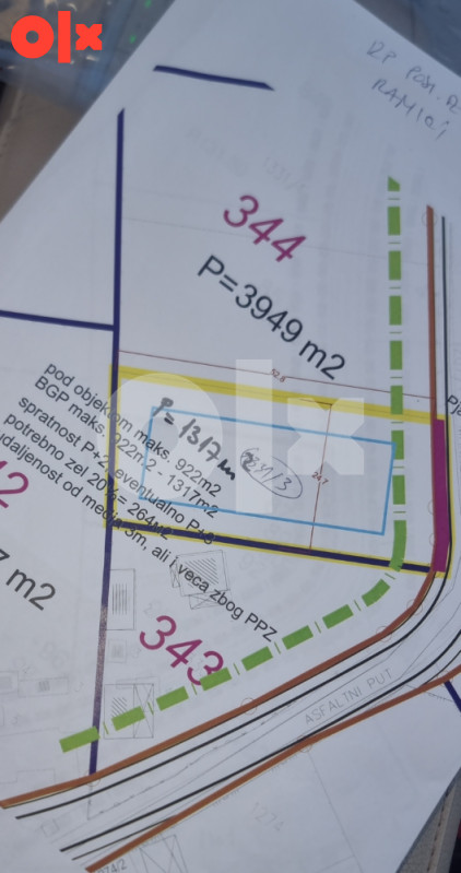 Zemljište Banja Luka poslovna zona Ramici 2 placa po 1366 m2 P+3 2