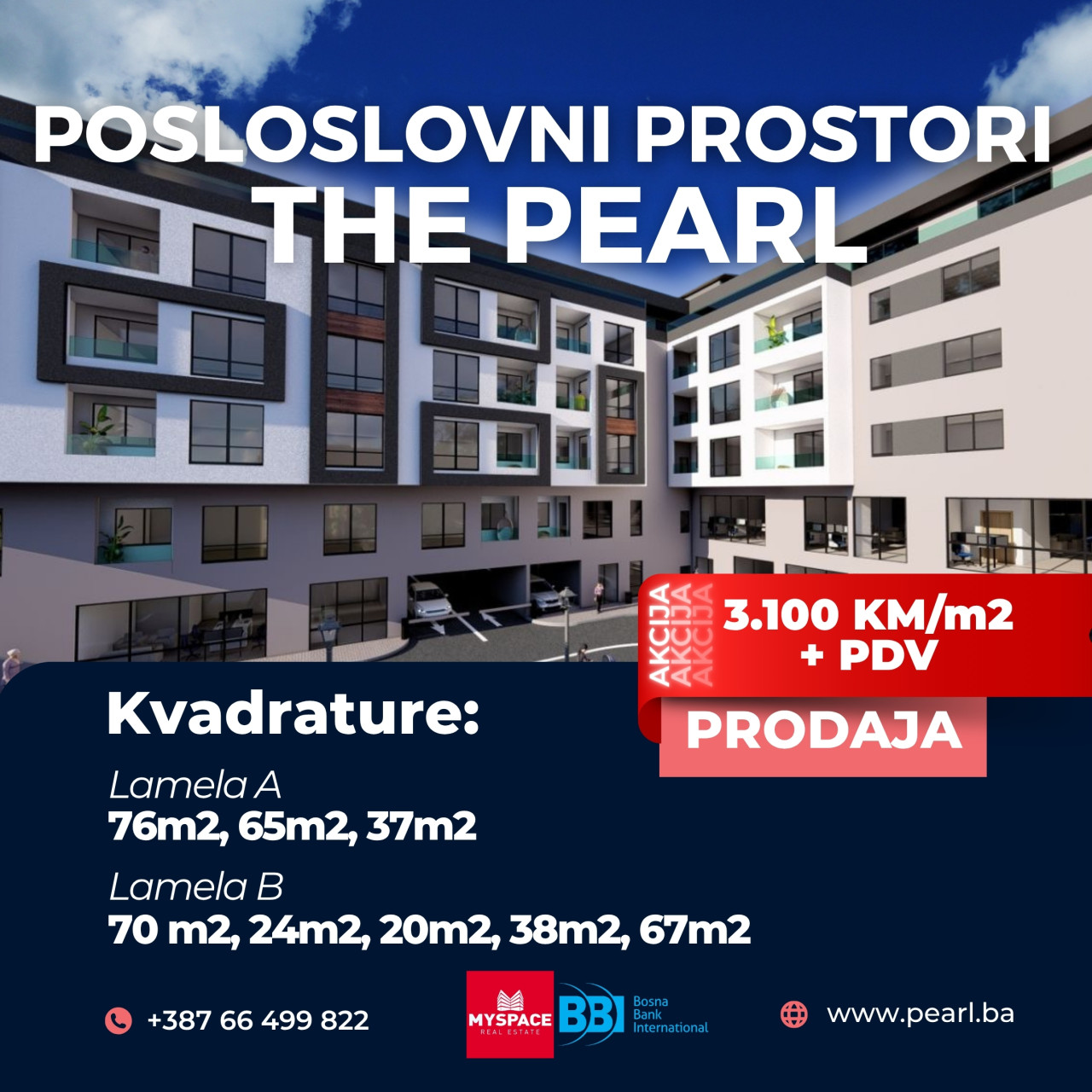Poslovni prostor/ Sip/ NOVOGRADNJA PEARL/ 37m2-76m2