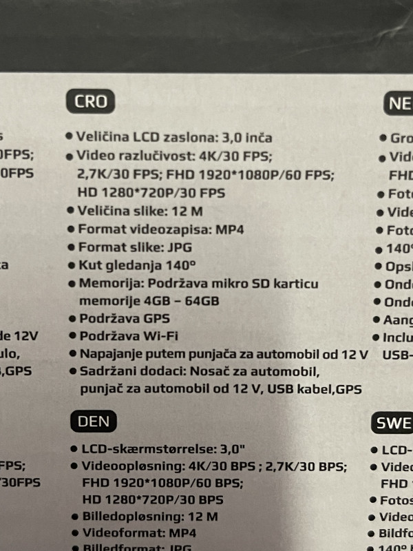 Kamera Denver 4K GPS Dash-cam CCG-4010