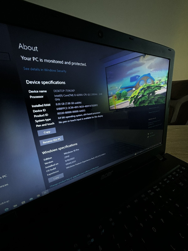 Laptop Acer Aspire E5-575G; i5 6200U; 8GB DDR4