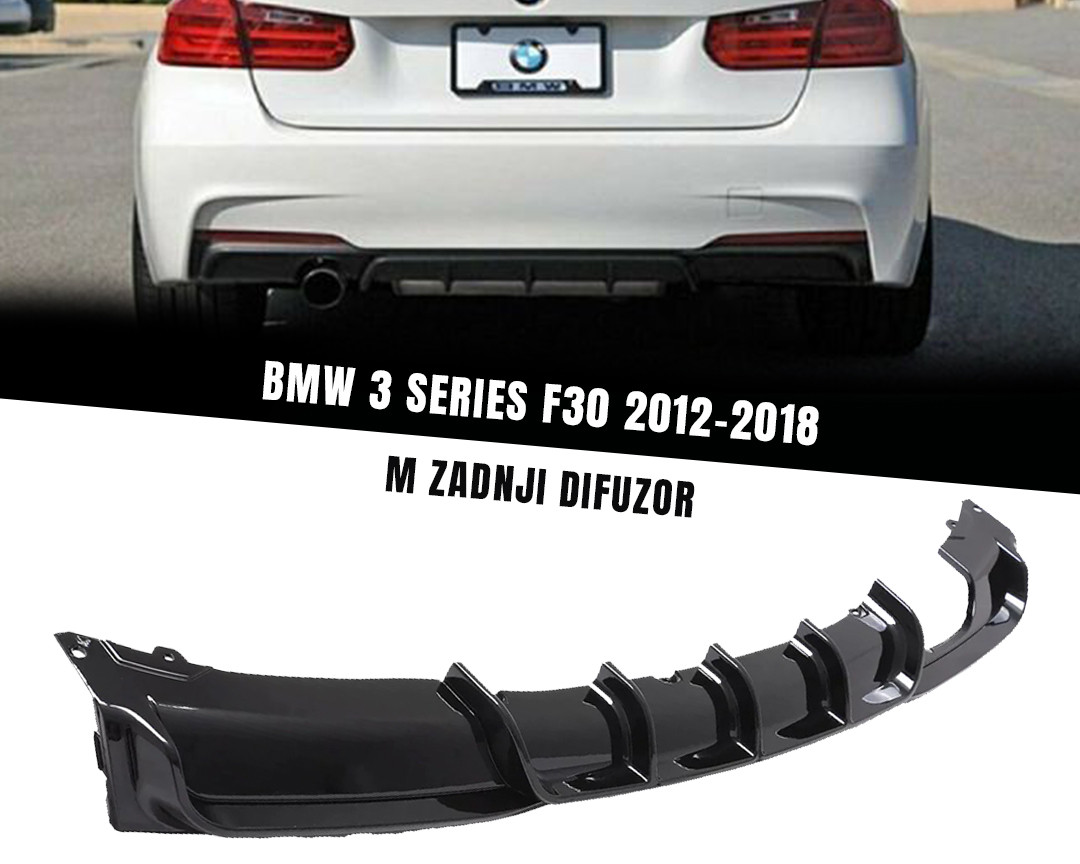 BMW 3 F30 12-18 M-optic Difuzor zadnjeg branika CRNI SJAJ