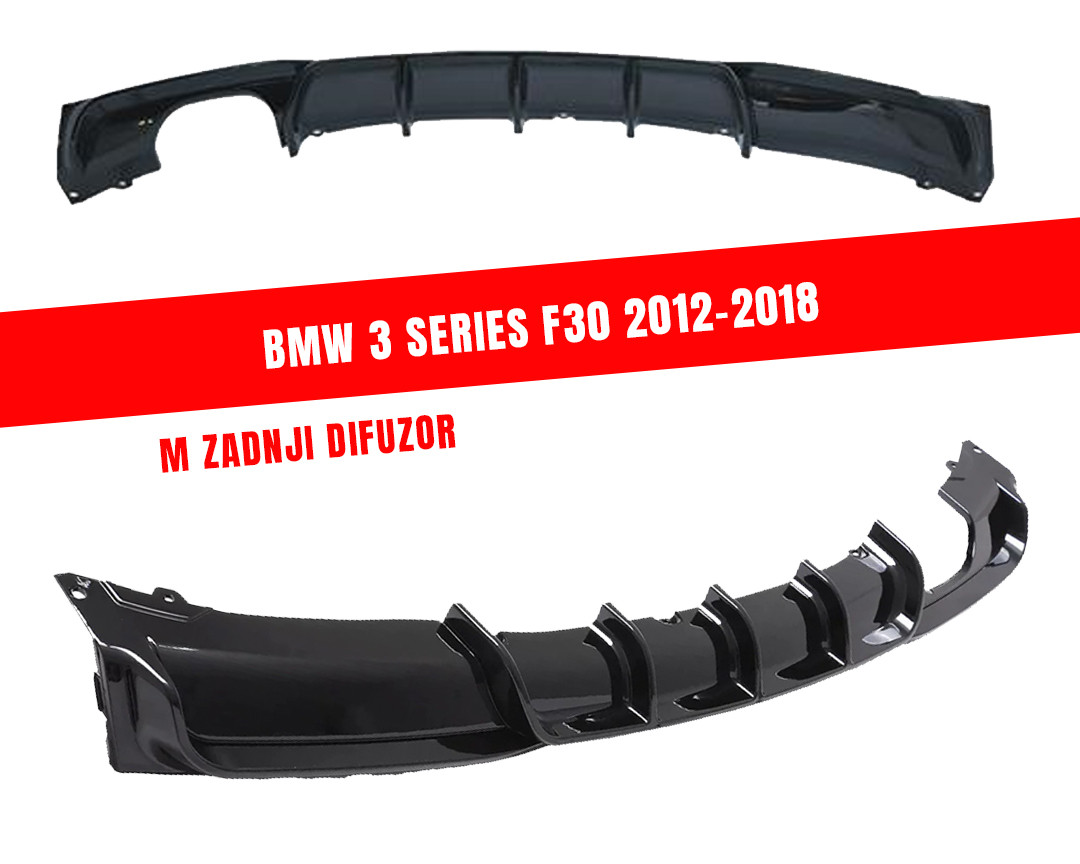 BMW 3 F30 12-18 M-optic Difuzor zadnjeg branika CRNI SJAJ