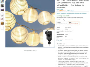 CozyHome 20LED kugli lampica,7 metara,strujno napajanje